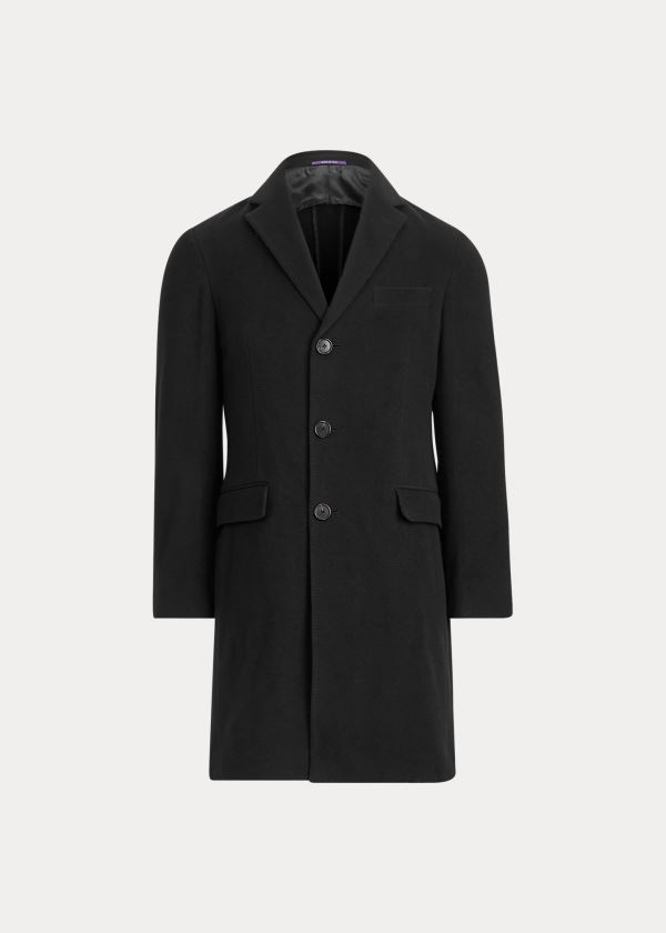 Płaszcze Ralph Lauren Wool-Cashmere Topcoat Męskie Czarne | GSRS6658