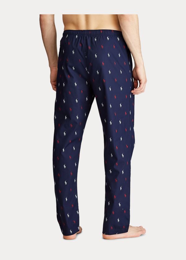 Piżama Ralph Lauren Allover Pony Pajama Pant Męskie Granatowe Czerwone | JDRP0043