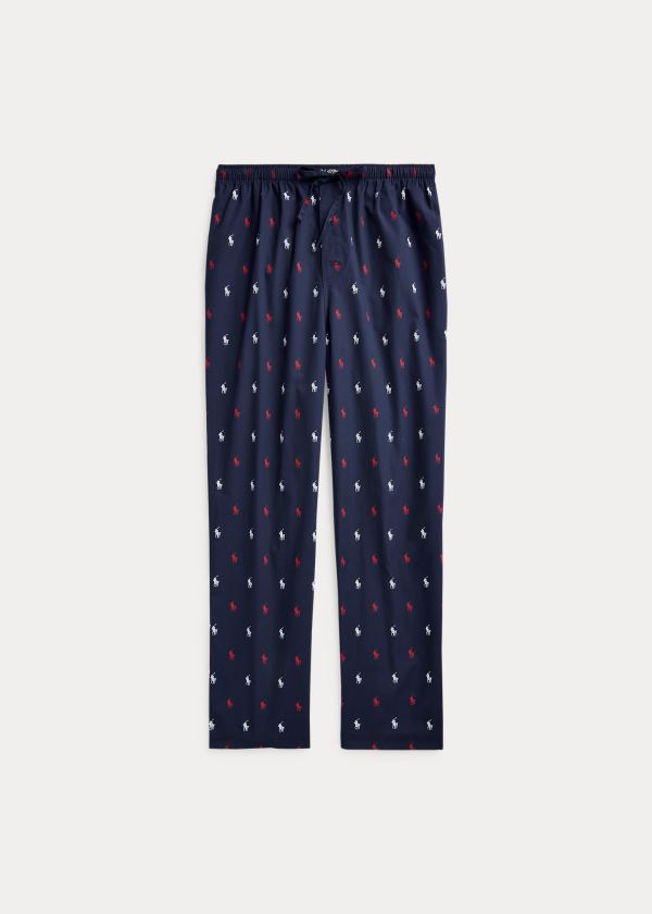 Piżama Ralph Lauren Allover Pony Pajama Pant Męskie Granatowe Czerwone | JDRP0043