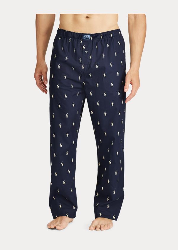 Piżama Ralph Lauren Allover Pony Pajama Pant Męskie Granatowe | JOMU5121