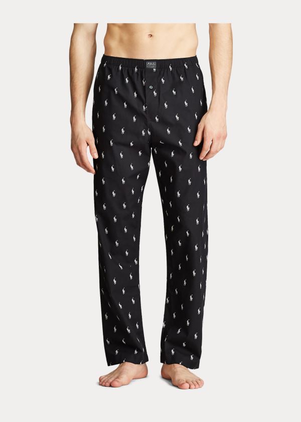 Piżama Ralph Lauren Allover Pony Pajama Pant Męskie Czarne | QKRX0304