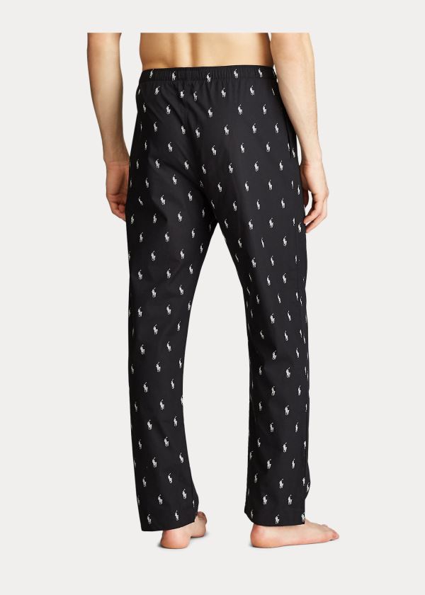 Piżama Ralph Lauren Allover Pony Pajama Pant Męskie Czarne | QKRX0304