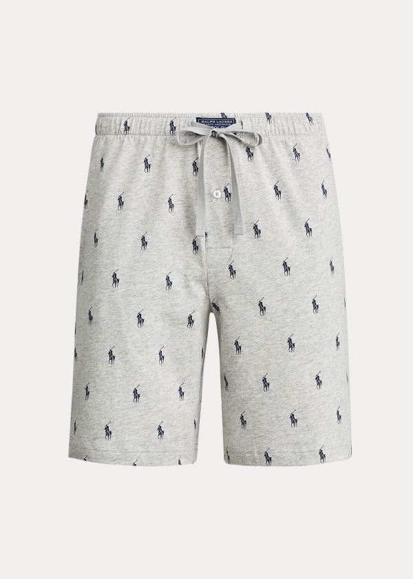 Piżama Ralph Lauren Allover Pony Pajama Short Męskie Szare Granatowe | ECEP4379