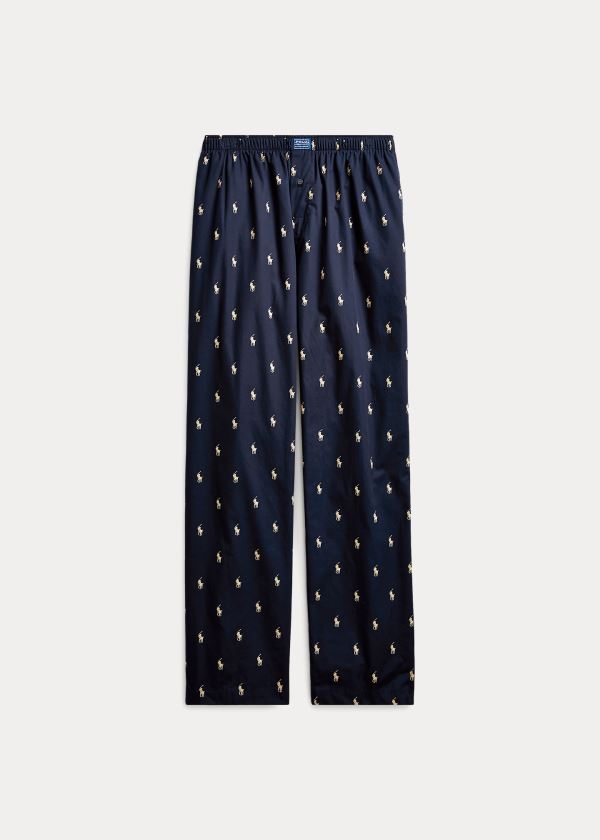 Piżama Ralph Lauren Allover Pony Sleep Pant Męskie Granatowe Białe | LSQJ5897