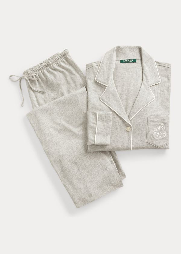 Piżama Ralph Lauren Cotton-Modal Sleep Set Damskie Szare | ZLPC4902