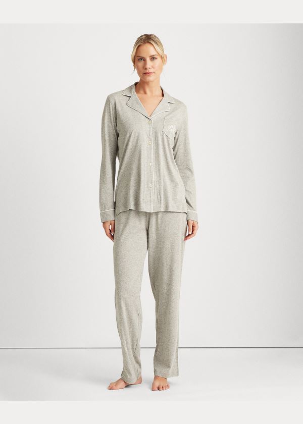 Piżama Ralph Lauren Cotton-Modal Sleep Set Damskie Szare | ZLPC4902