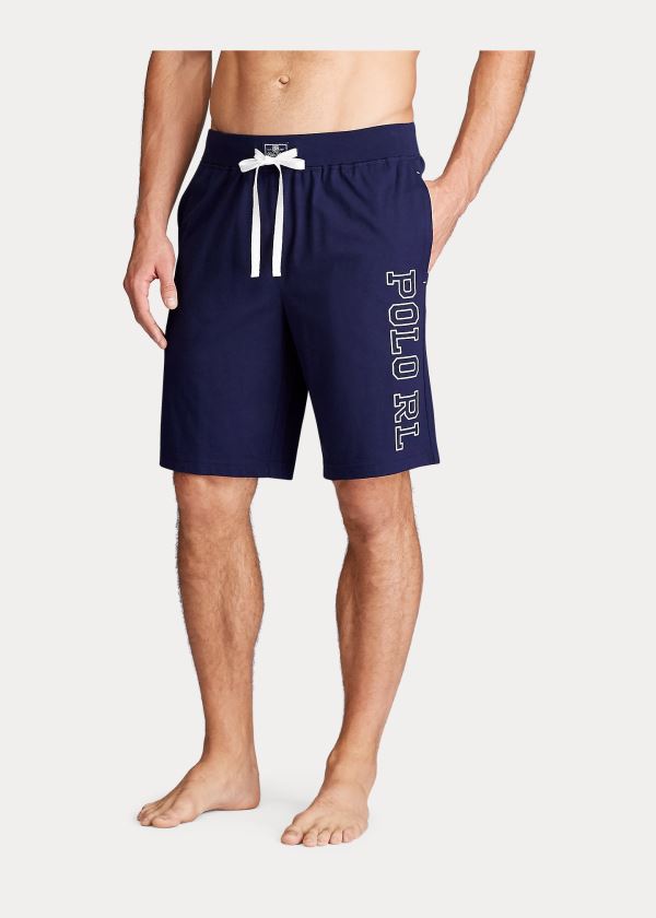 Piżama Ralph Lauren Cotton Jersey Sleep Short Męskie Granatowe | LLXH5434