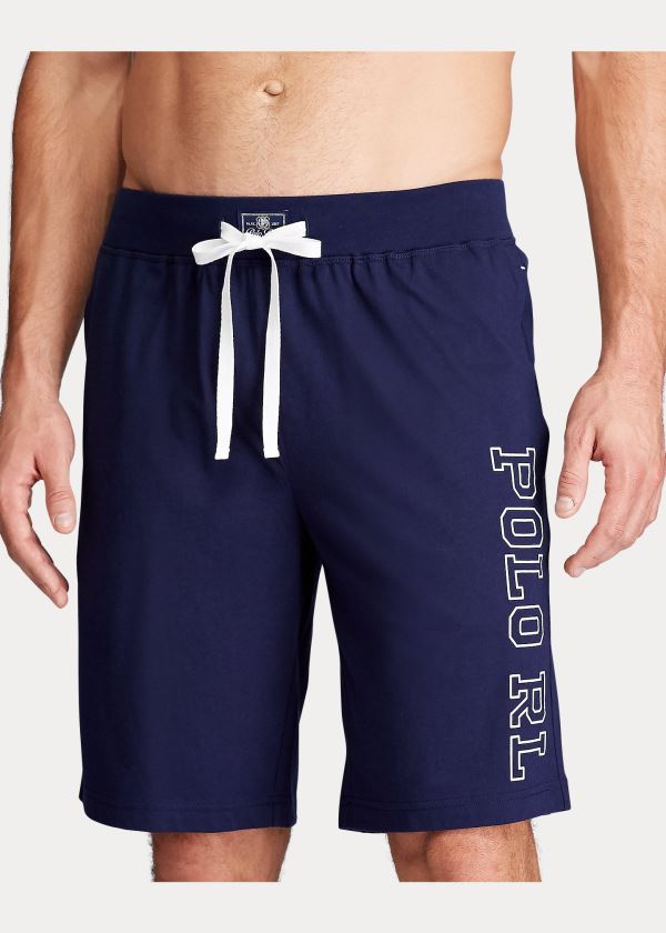 Piżama Ralph Lauren Cotton Jersey Sleep Short Męskie Granatowe | LLXH5434