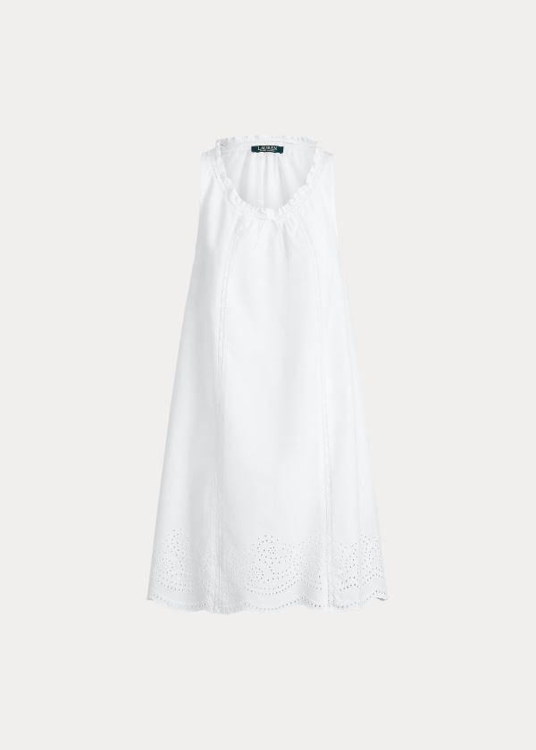 Piżama Ralph Lauren Cotton Sleep Gown Damskie Białe | HZQT6321