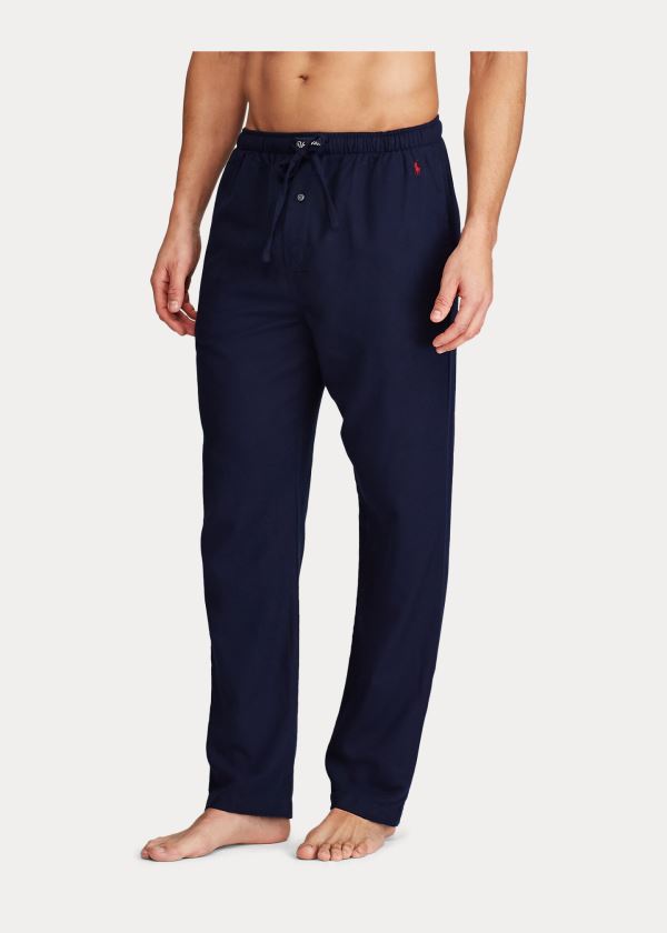 Piżama Ralph Lauren Cotton Sleep Pant Męskie Granatowe Czerwone | FUXZ3722