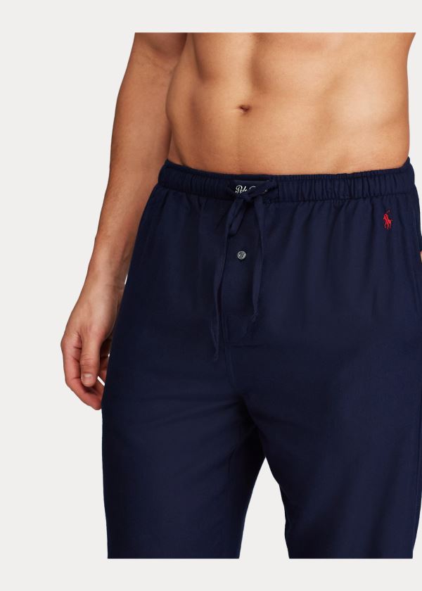 Piżama Ralph Lauren Cotton Sleep Pant Męskie Granatowe Czerwone | FUXZ3722