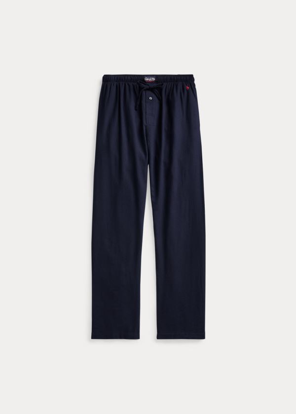 Piżama Ralph Lauren Cotton Sleep Pant Męskie Granatowe Czerwone | FUXZ3722