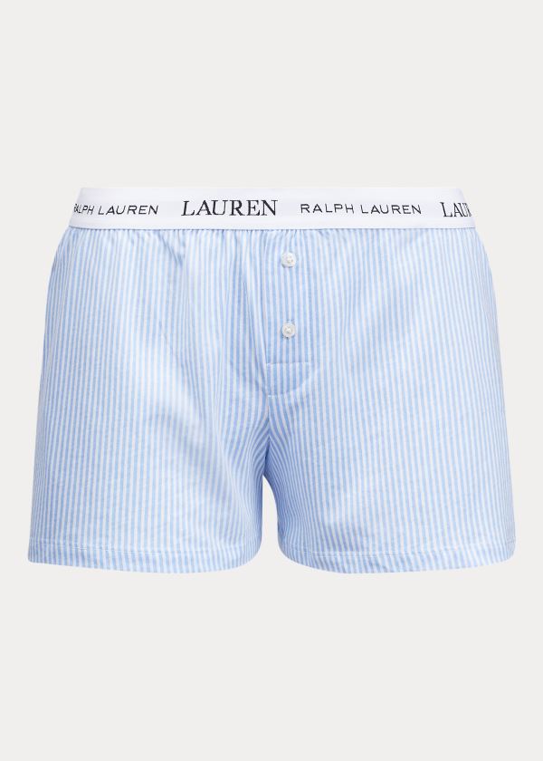 Piżama Ralph Lauren Cotton Sleep Short Damskie Niebieskie Białe | QJTS0535