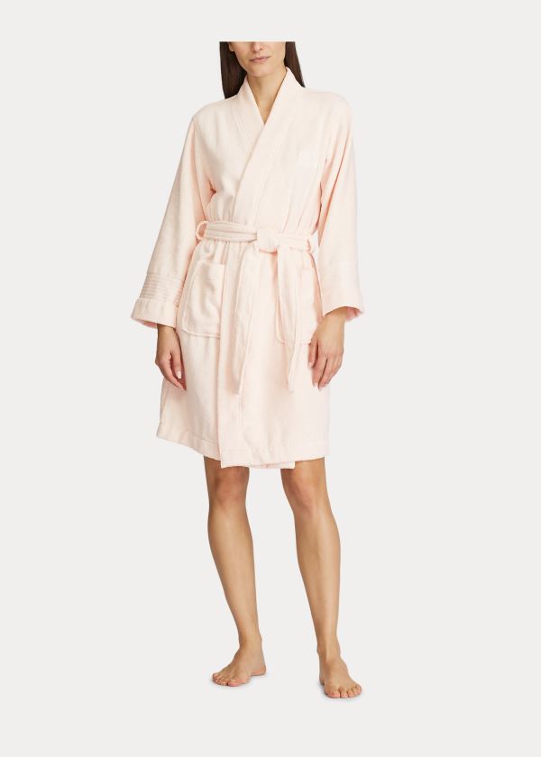 Piżama Ralph Lauren Cotton Terry Cloth Robe Damskie Głęboka Różowe | PDOZ4044