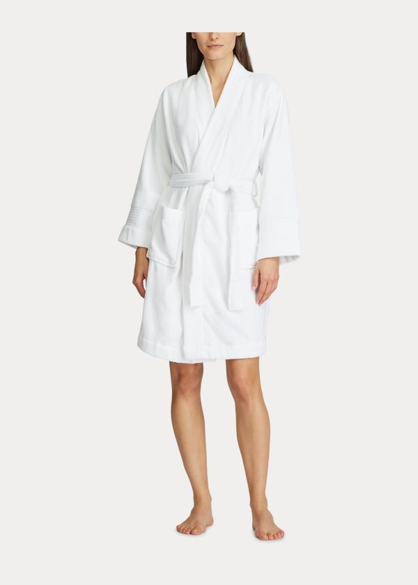 Piżama Ralph Lauren Cotton Terry Cloth Robe Damskie Białe | QIDM1631