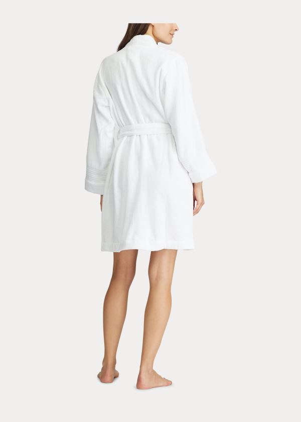 Piżama Ralph Lauren Cotton Terry Cloth Robe Damskie Białe | QIDM1631