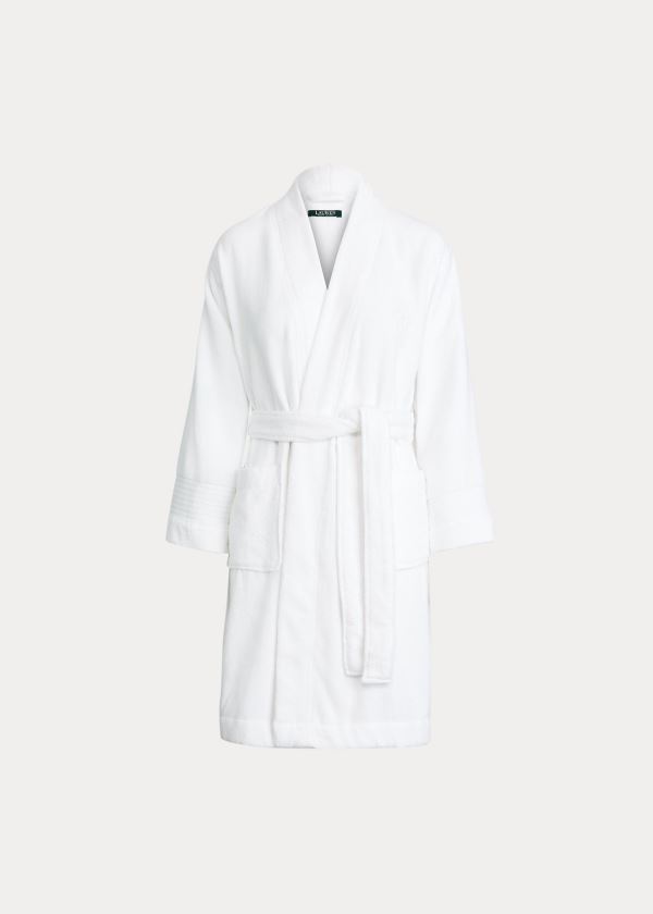 Piżama Ralph Lauren Cotton Terry Cloth Robe Damskie Białe | QIDM1631