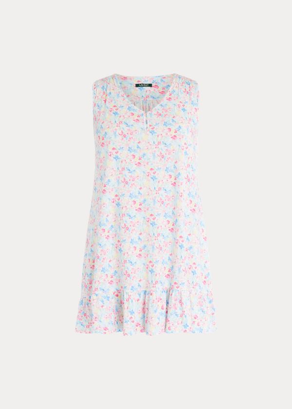 Piżama Ralph Lauren Floral Cotton Sleep Gown Damskie Kolorowe | PHHM4279