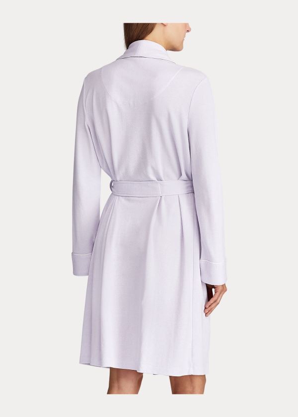 Piżama Ralph Lauren Herringbone Cotton-Blend Robe Damskie Fioletowe | KNWD1797