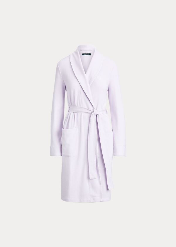 Piżama Ralph Lauren Herringbone Cotton-Blend Robe Damskie Fioletowe | KNWD1797