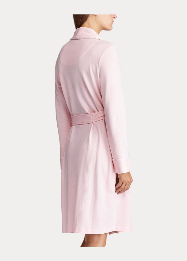 Piżama Ralph Lauren Herringbone Cotton-Blend Robe Damskie Różowe | VUWP6473