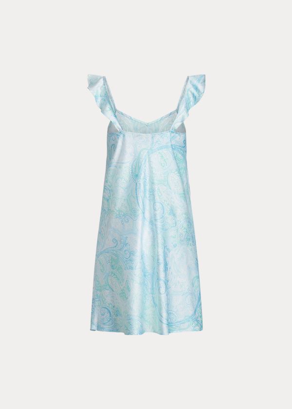 Piżama Ralph Lauren Paisley-Print Satin Chemise Damskie Mięta | EJYG6919