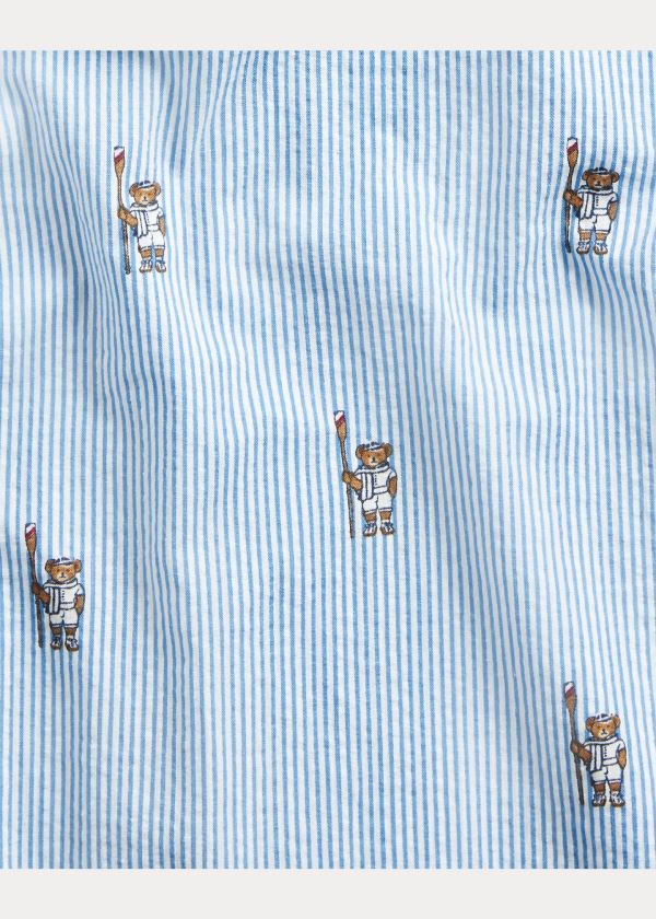 Piżama Ralph Lauren Rowing Bear Pajama Shirt Męskie Niebieskie Kolorowe | BWDG3021