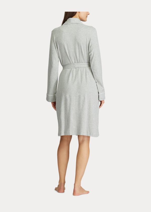 Piżama Ralph Lauren Short Shawl-Collar Robe Damskie Szare | BLRS9576