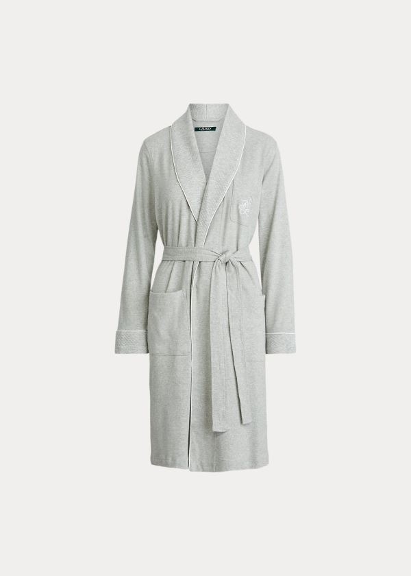 Piżama Ralph Lauren Short Shawl-Collar Robe Damskie Szare | BLRS9576