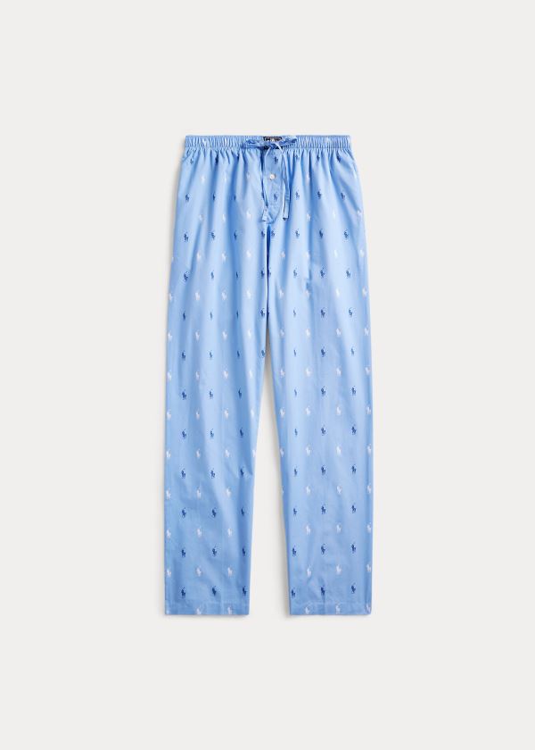 Piżama Ralph Lauren Signature Pony Pajama Pant Męskie Niebieskie Białe | LMSK6707