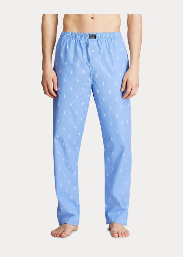 Piżama Ralph Lauren Signature Pony Pajama Pant Męskie Niebieskie Białe | WATP3179