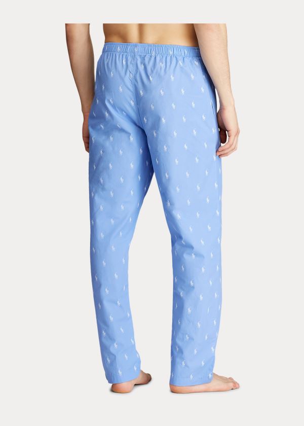 Piżama Ralph Lauren Signature Pony Pajama Pant Męskie Niebieskie Białe | WATP3179