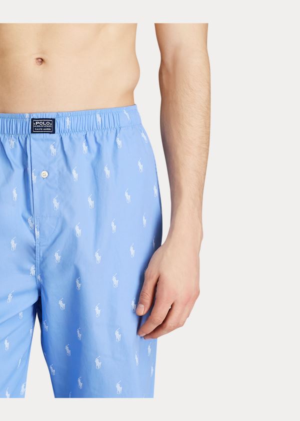 Piżama Ralph Lauren Signature Pony Pajama Pant Męskie Niebieskie Białe | WATP3179