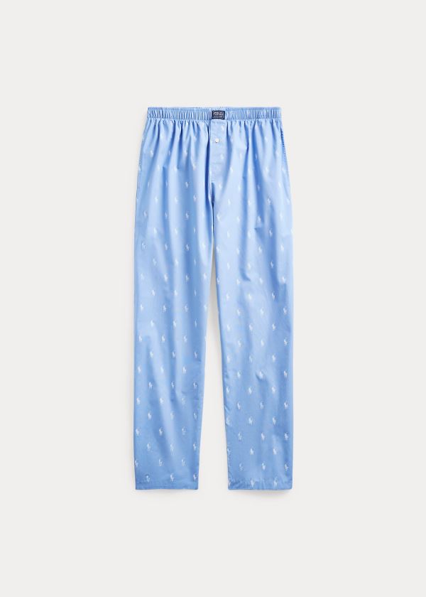 Piżama Ralph Lauren Signature Pony Pajama Pant Męskie Niebieskie Białe | WATP3179