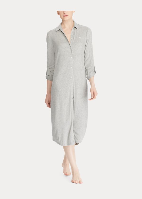 Piżama Ralph Lauren Stretch Modal Nightgown Damskie Szare | BRRN3344