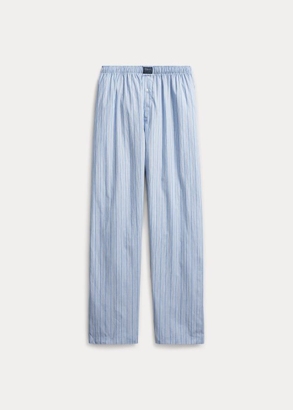 Piżama Ralph Lauren Striped Cotton Pajama Pant Męskie Niebieskie | CDBM2342