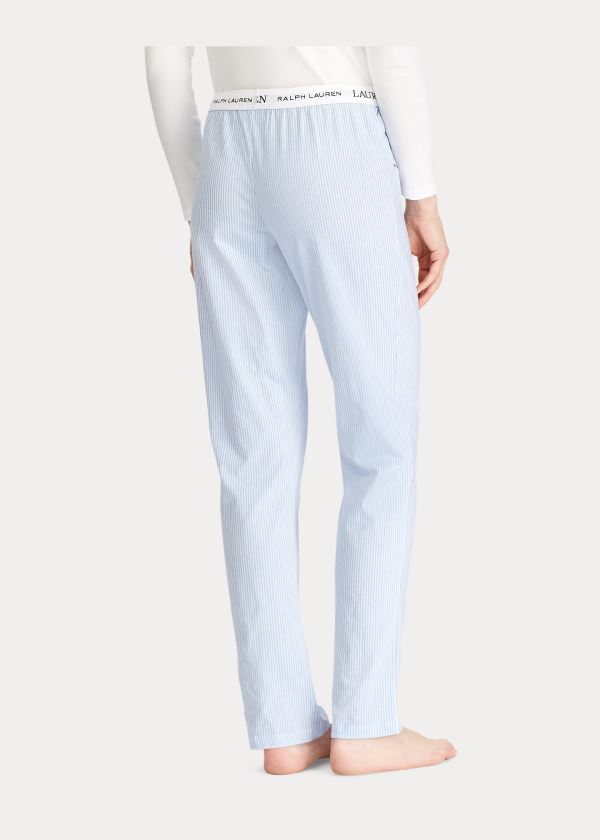 Piżama Ralph Lauren Striped Jersey Pajama Pant Damskie Niebieskie Białe | CMIY7959