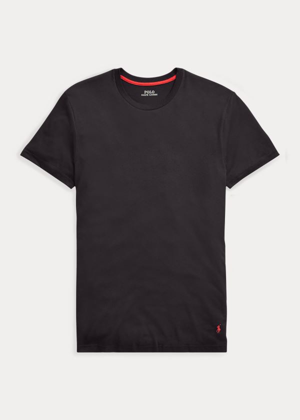 Piżama Ralph Lauren Supreme Comfort Crewneck Tee Męskie Czarne | AURU5514