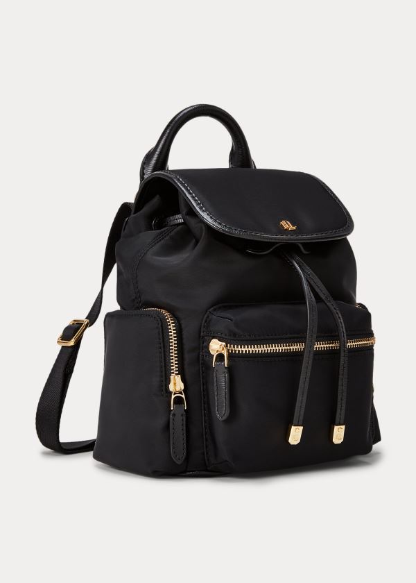 Plecaki Ralph Lauren Nylon Keely Small Backpack Damskie Czarne | VBWA5987