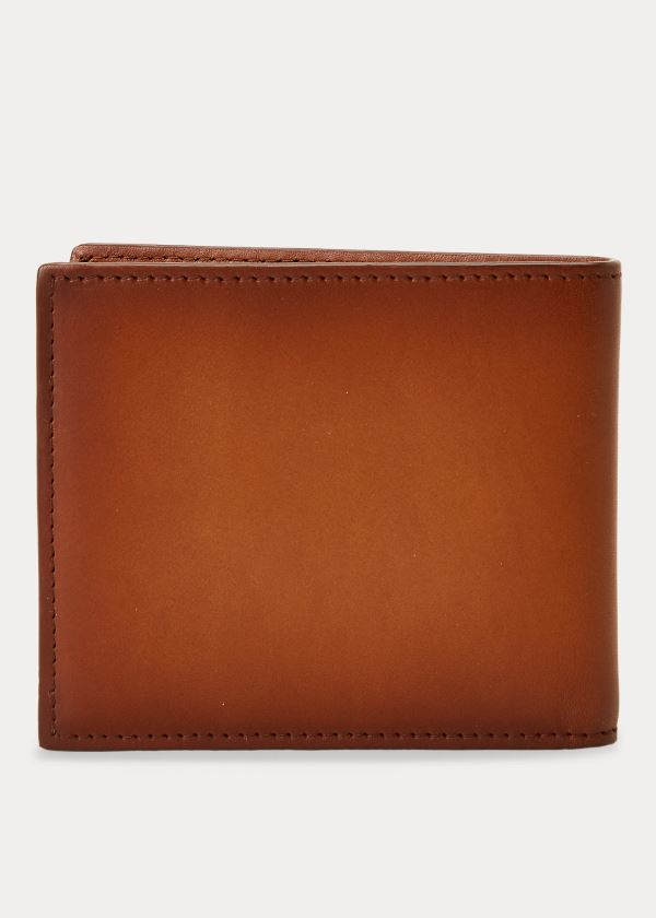 Portfele Ralph Lauren Hand-Burnished Vachetta Wallet Męskie Brązowe | RAXO9254