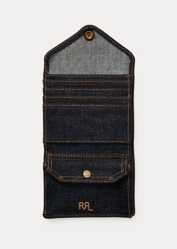 Portfele Ralph Lauren Indigo Denim Billfold Wallet Damskie Indygo | FOMF0190