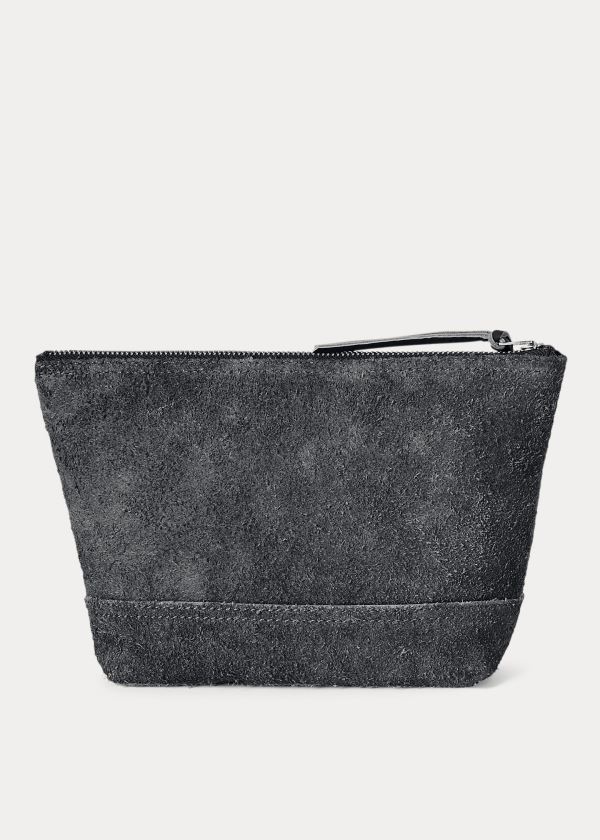 Portfele Ralph Lauren Indigo Roughout Suede Pouch Męskie Indygo | ALLH3202