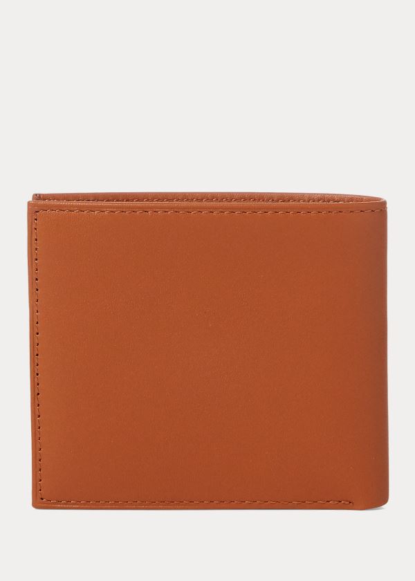 Portfele Ralph Lauren Leather Billfold Męskie Brązowe | MUXW7670