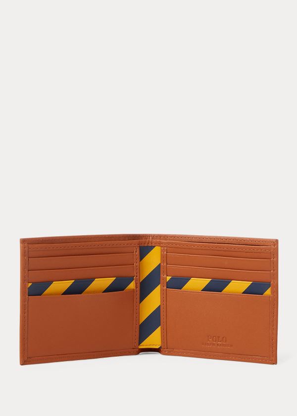 Portfele Ralph Lauren Leather Billfold Męskie Brązowe | MUXW7670