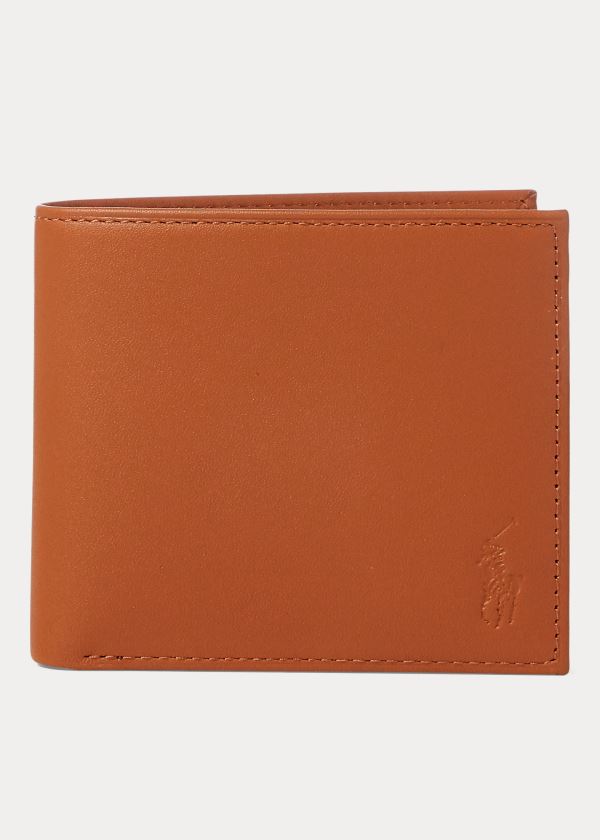 Portfele Ralph Lauren Leather Billfold Męskie Brązowe | MUXW7670