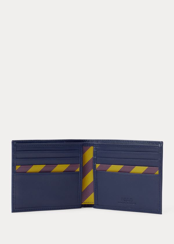 Portfele Ralph Lauren Leather Billfold Męskie Granatowe | OSCF3768