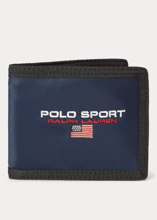 Portfele Ralph Lauren Nylon Polo Sport Billfold Męskie Granatowe | XOUW7107