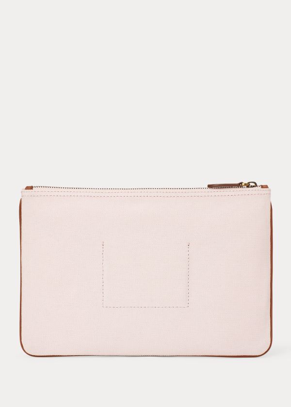 Portfele Ralph Lauren Pink Pony Love Canvas Pouch Damskie Głęboka Różowe | NKXP6653