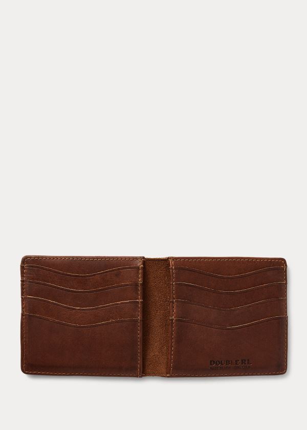 Portfele Ralph Lauren Roughout Suede Billfold Męskie Brązowe | AEGH9386