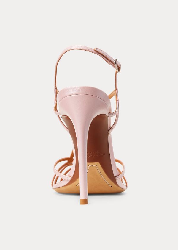 Sandały Ralph Lauren Bladine Lambskin Sandal Damskie Różowe | HVOQ9643